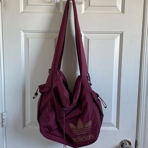Adidas Burgandy Shoulder Bag with Comfortable Straps and Casual Design
